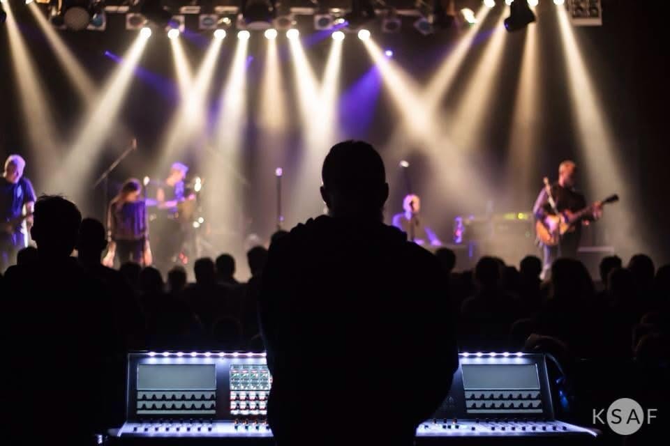 Front of house audio engineer at a live concert