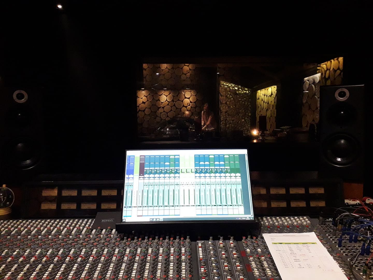 Professional recording studio control room